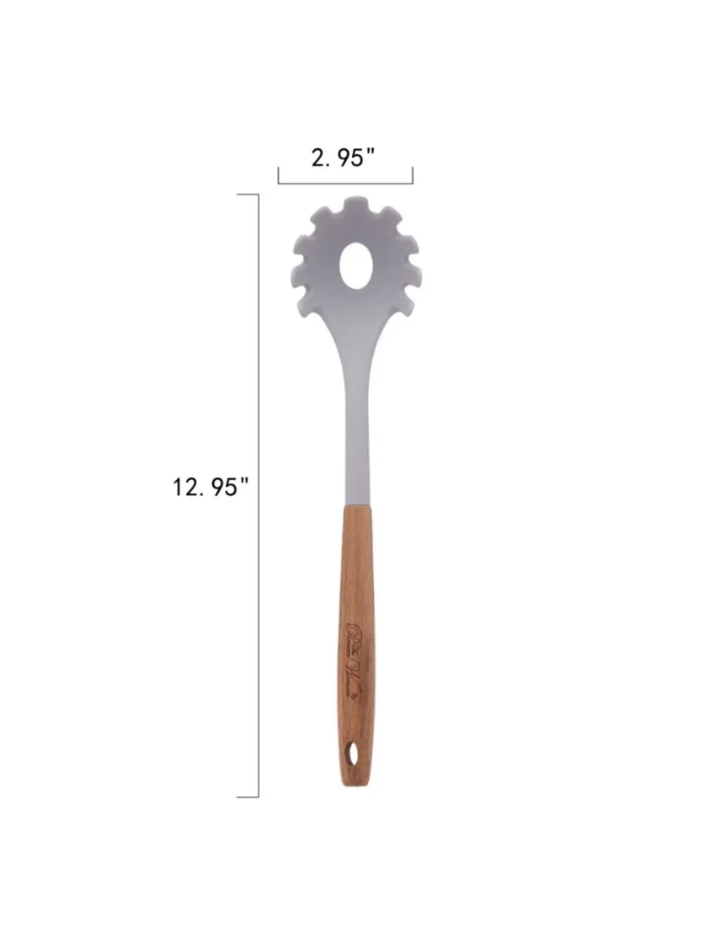The Woman Pioneer Gray 10-Piece Silicone-Tipped Wood Handles Cooking Utensil
